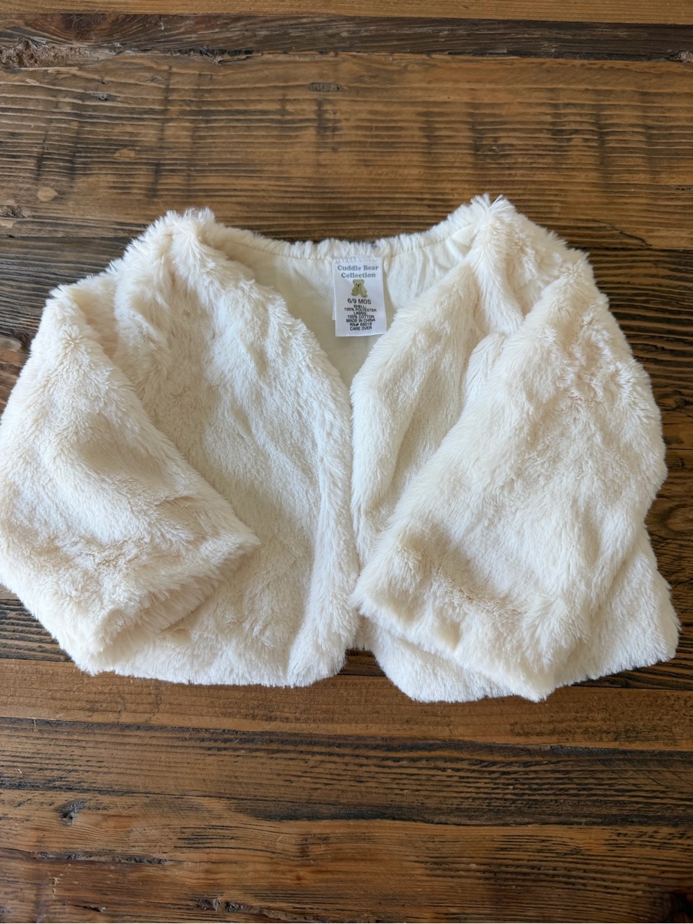 Cream Faux Fur Baby Jacket 6-9 MONTHS